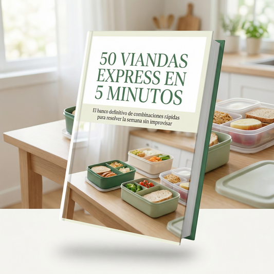 50 Viandas Express meals ready in 5 minutes, featuring colorful packaging and a variety of delicious meal options.